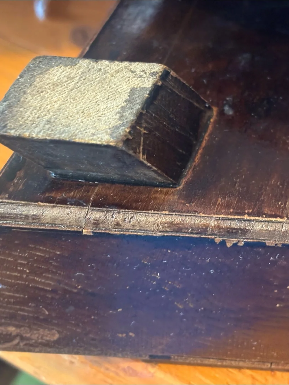 Vintage Wooden Slant Top Desk Box with Pull Out Drawer- primitive rustic storage